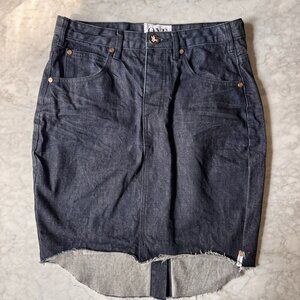 One Teaspoon High Waist Distressed Raw Hem Denim Skirt Size 30 Fall Outfit